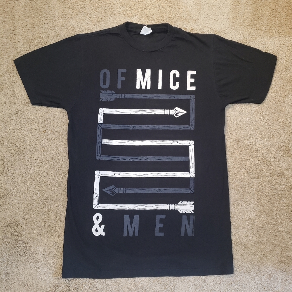 Of Mice & Men Black T-Shirt Bay Island Band Shirt M